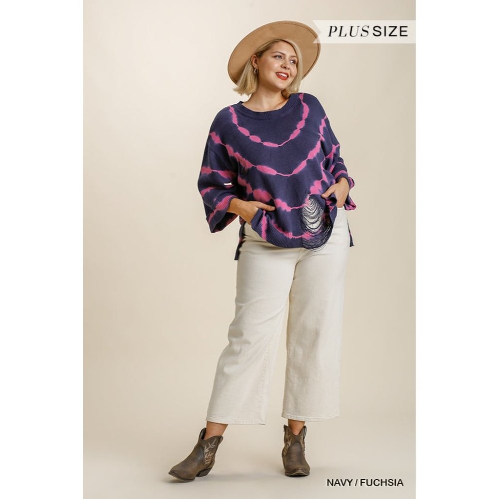 Umgee Distressed Tie Dye Sweater - Picture 6 of 6